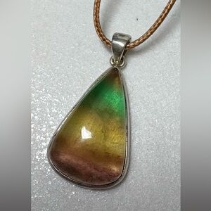 Sterling Silver Fluorite Bezel-set Pendant